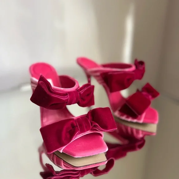 New JIMMY CHOO Flaca 100 Bow-Embellished Velvet Mules 36 $1,095 - Picture 11 of 15